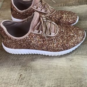 Forever Rose gold glitter sneakers 7.5